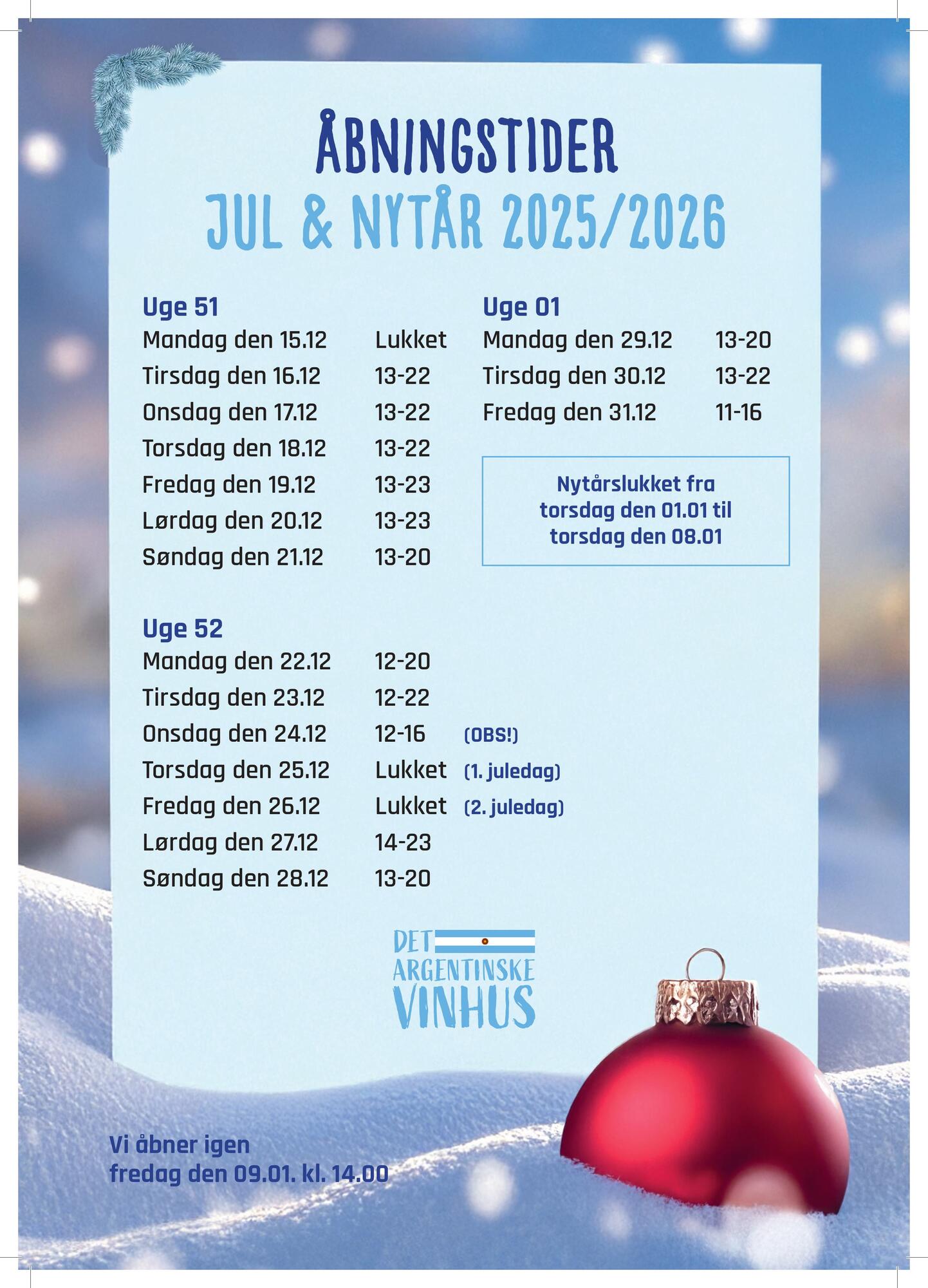 Aabningstider Dec Aabningstider Dec